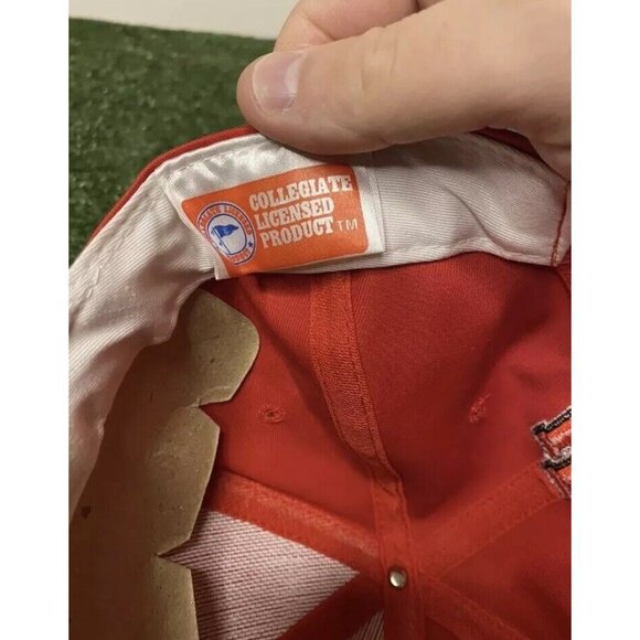 vintage Indiana Hoosiers hat cap snap back black red football spell out 90s mens - Picture 10 of 12